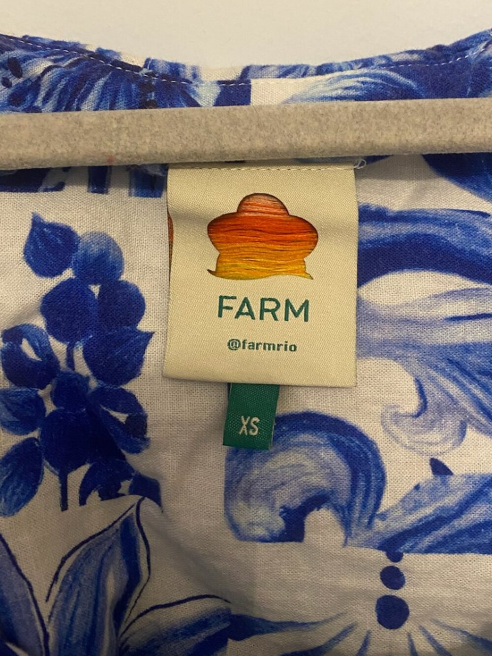 FARM Rio Blue Floral Button-Front Mini Dress - Picture 6 of 7